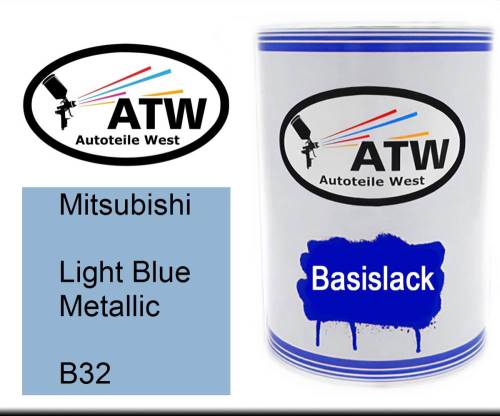 Mitsubishi, Light Blue Metallic, B32: 500ml Lackdose, von ATW Autoteile West.